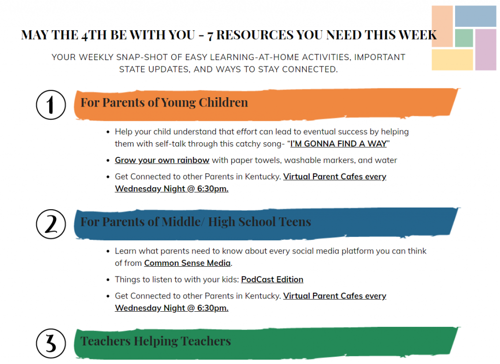 Weekly Resources for May 4th